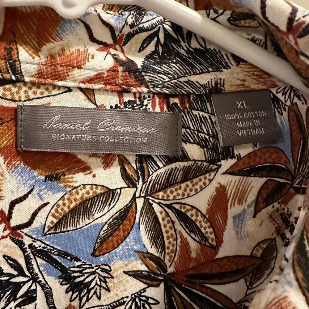 Daniel Cremieux Short Sleeve Button Up Shirt Multi-Color Floral XL